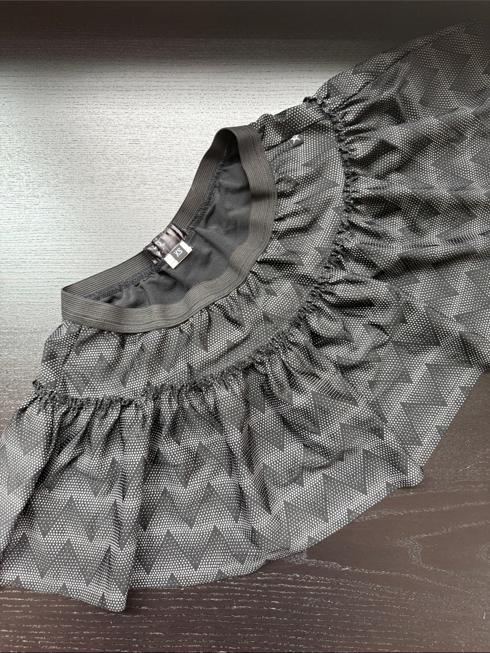 Black Reflective Chevron Running Skirt